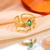Light Luxury High-end Crown Colored Zircon Ring Does Not Fade Xiyin Hot-selling Couple Ring Jewelry