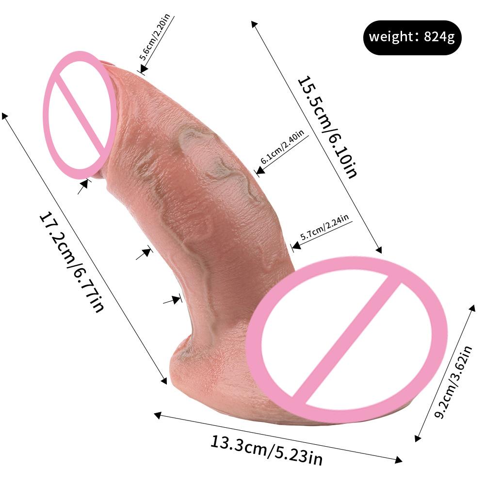 FAAK Nude Foreskin Penis For Beginners Silicone Realistic Dildo With Suction Cup Anal Plug Adult Sex Toys For Women Men