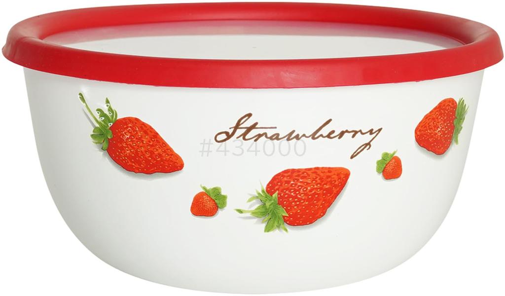 Fuji Enamel Strawberry Mixing Bowl 18cm 1.8L STB-18MB