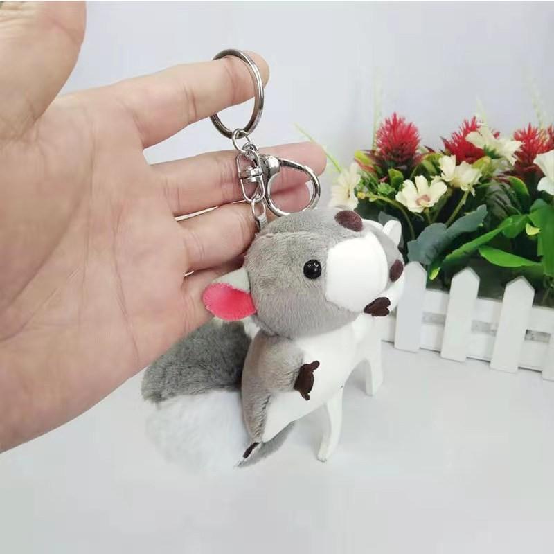 Delightful Gray Squirrel Plush Keychain Cute Accessory For Cars And Personalized Gifts