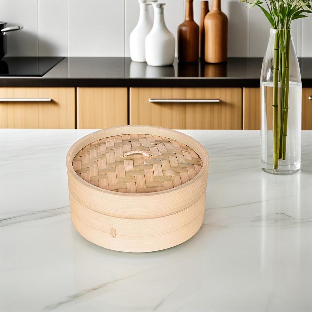 1Set Chinese Bamboo Steamer Basket Functional Bun and Dumpling Steamer for Fish Meat Rice Eggs Easy Clean Kitchen Tool