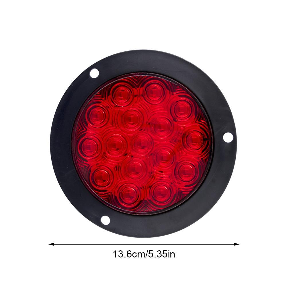 16 LED 14CM Car Round Truck Trailer Tail Lights Turn Signal Brake Stop Rear Running Reverse Lamp Red Yellow White 12V 24V