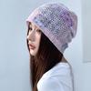 New Bohemian Style Knitted Hat for Women Stacked Hat  Face Showing Small and Versatile Hollow Lace Hat