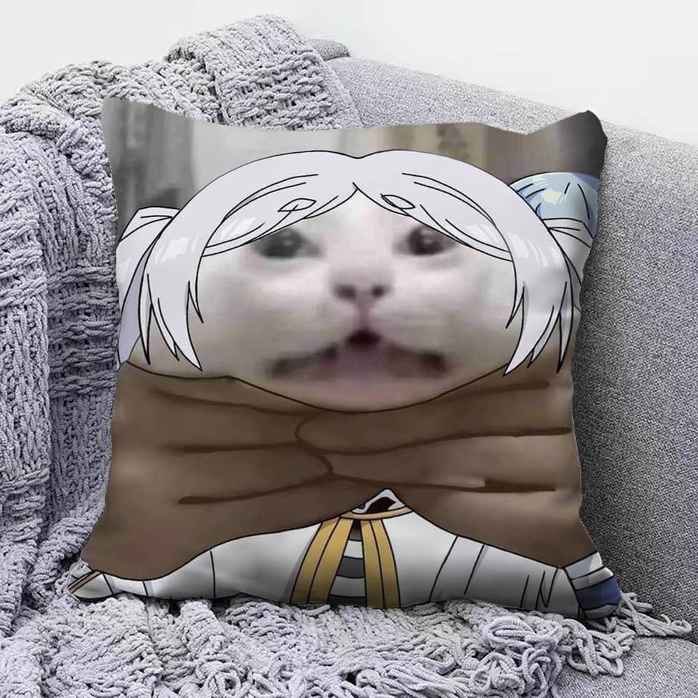 Frieren Memes Funny  Home Sofa Cushion Covers and Aecorative Custom Pillow Covers