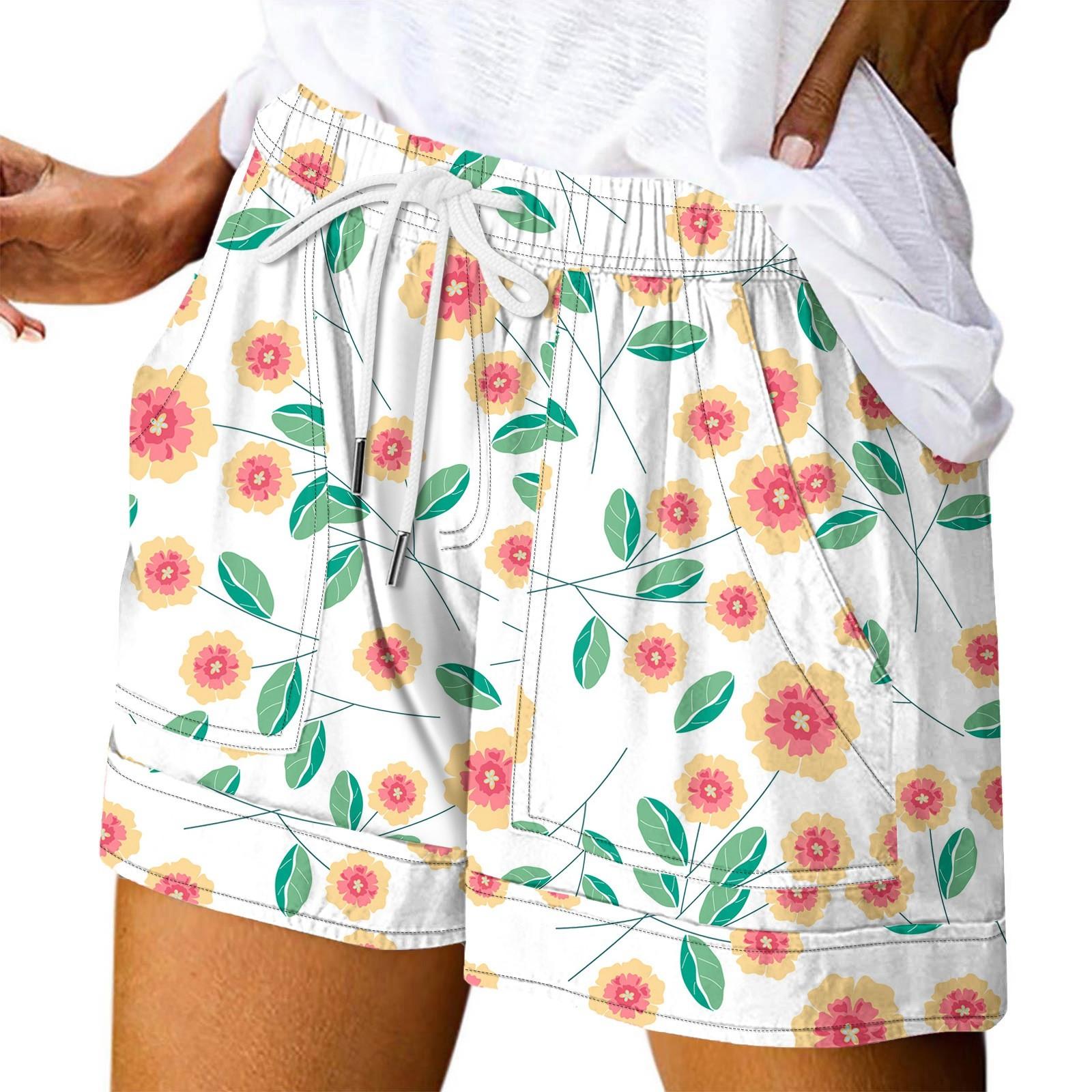 

Женские повседневные летние эластичные пляжные шорты с принтом повседневные шорты XL арбуз красный