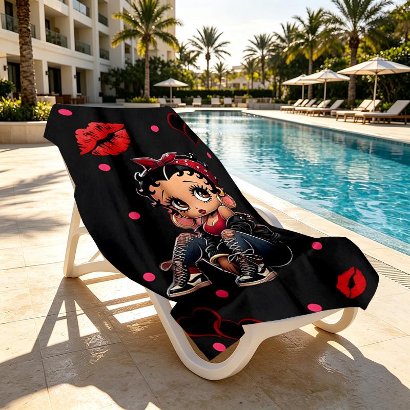 Sexy Doll Print Beach Towel Design, Soft, Lightweight. for Home Bathroom, Spa, Pool, Yoga, Surfing, Camping, Gift for Family, Friend