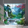 Bathroom Waterproof Curtain Digital Printing Landscape Waterfall Shower Curtain Free Punching Toilet Partition Curtain Shower Cloth