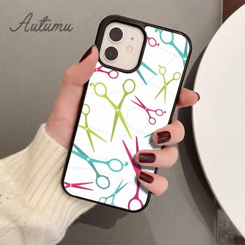 Stylist Scissors Funny Phone Case for iPhone 11 12 13 14 Pro Max mini X XR XS SE 2020 5 6S 7 8 Plus Samsung Galaxy S21 S22 Cover