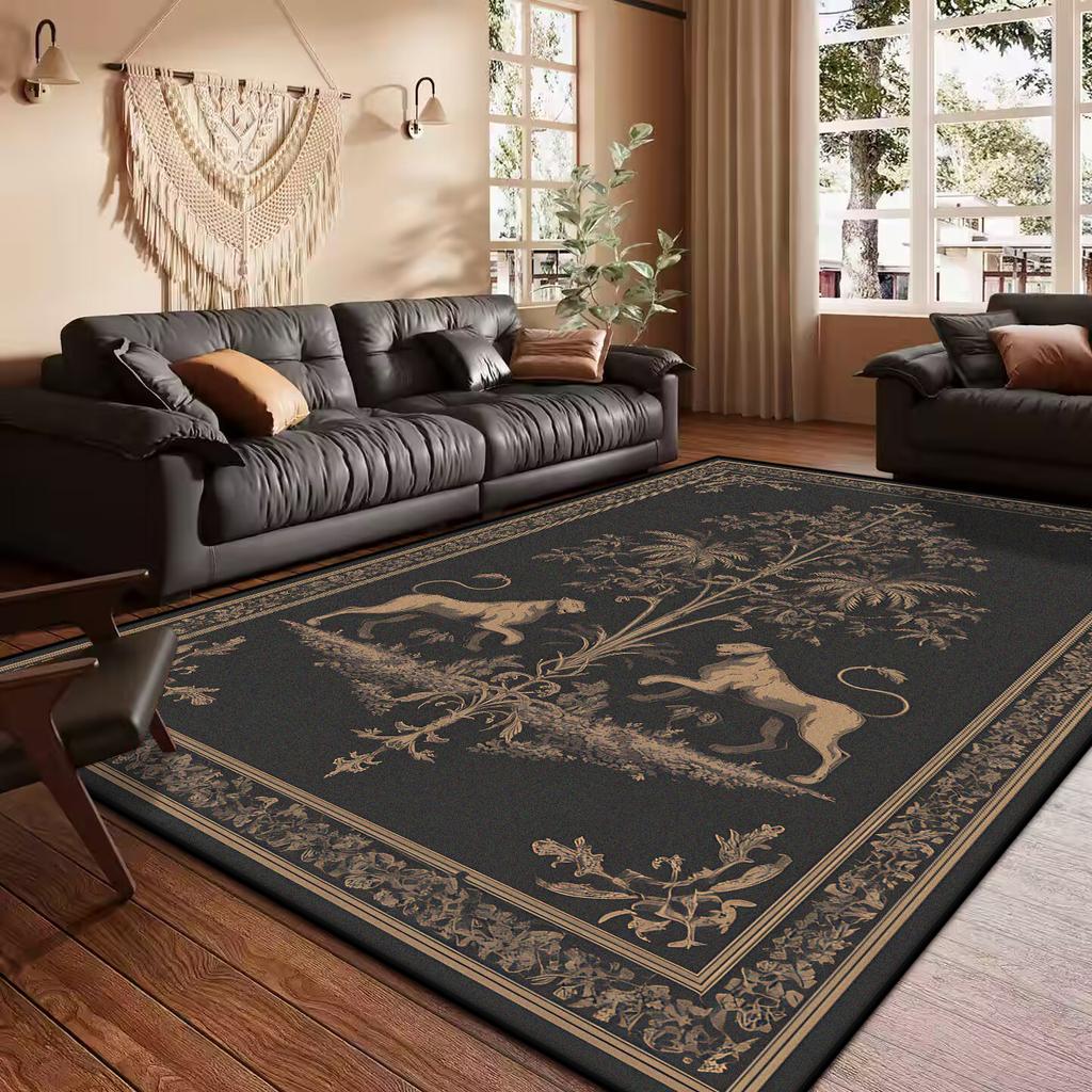 French Retro Style Creative Living Room Carpet Floral Pattern Kitchen Corridor Bedroom Mat Home Decoration Easy Care Sofa Rug