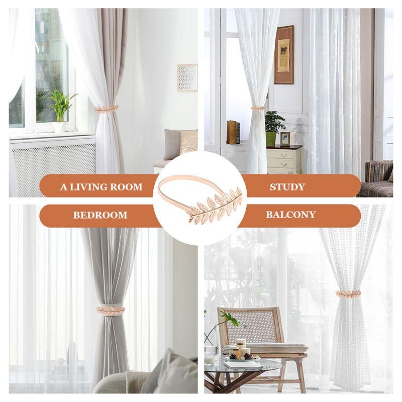 Good-Curtain Tiebacks, Decorative Modern Style Curtain Ties For Drapes With Metal Leaf Design, Adjustable Length