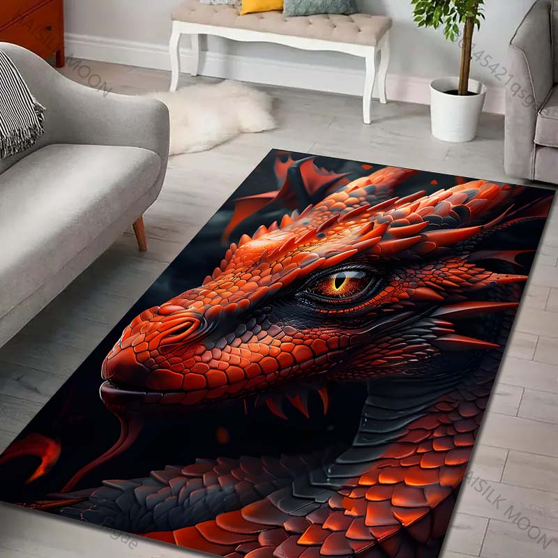 

Multiple sizes Close-up of red dragon Print Carpet Rug for Living Room Bedroom Sofa Doormat Home Decor Non-slip Floor Mat 40cm x 60cm