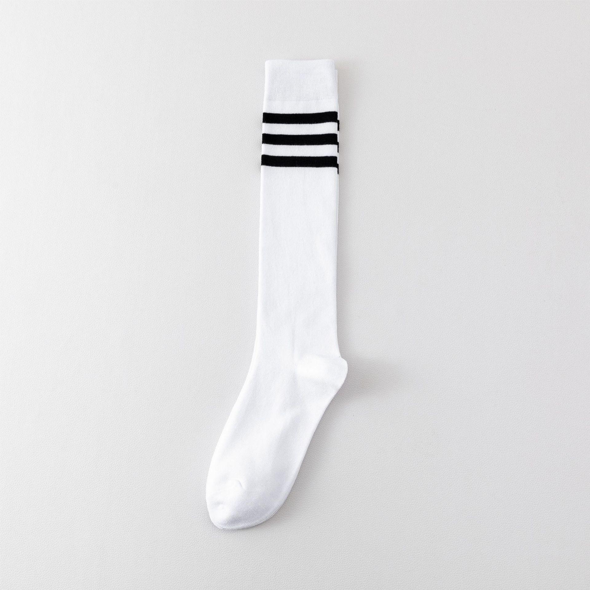 Women s Over-the-Knee Striped Compression Socks - Black & White, Trendy Autumn/Winter, Long, Solid Color, JK Style, Calf High. Calf length, no packaging