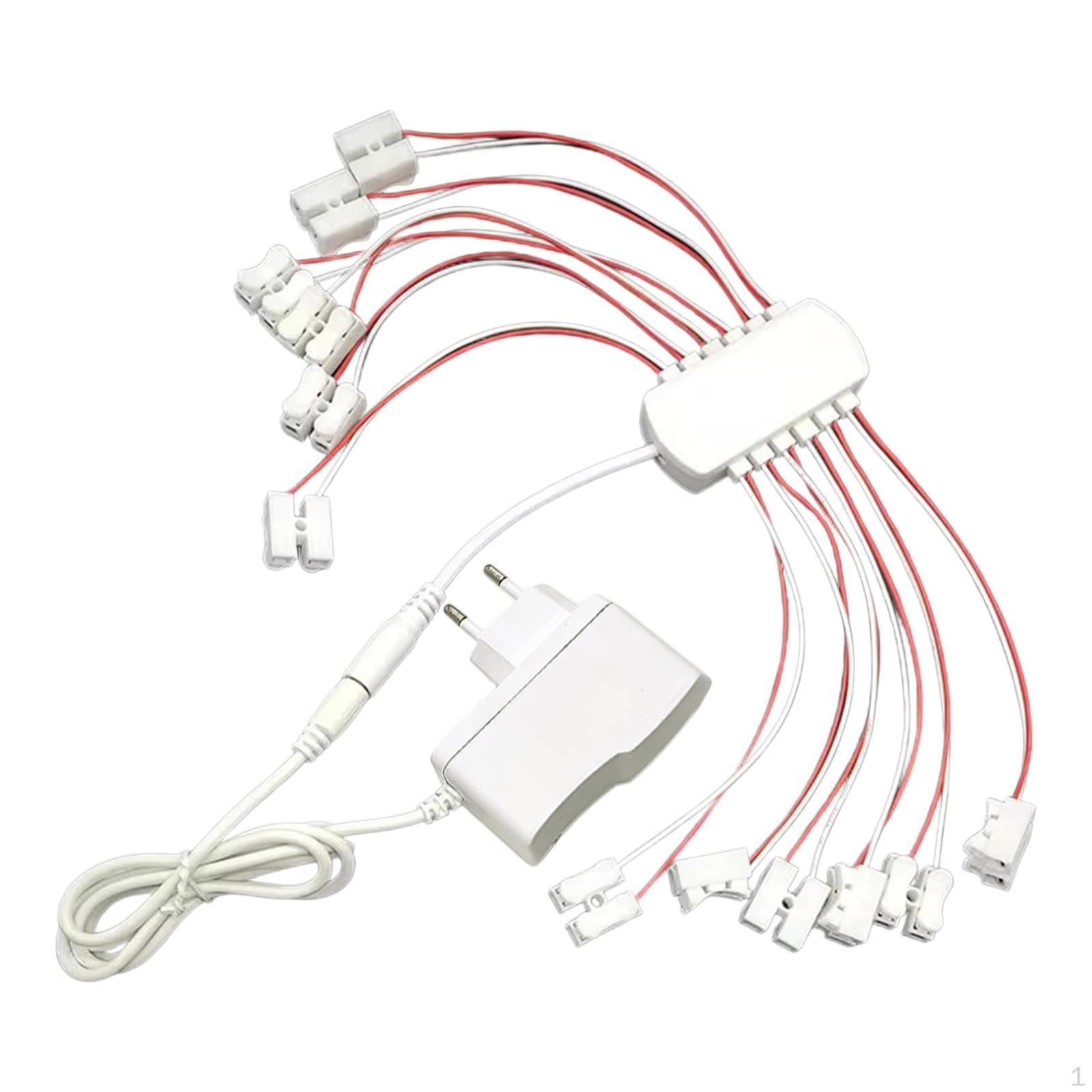 

12V 2A Power Supply Multi Ports Wiring for Diorama Street Lights Accessories 12 12 Ports