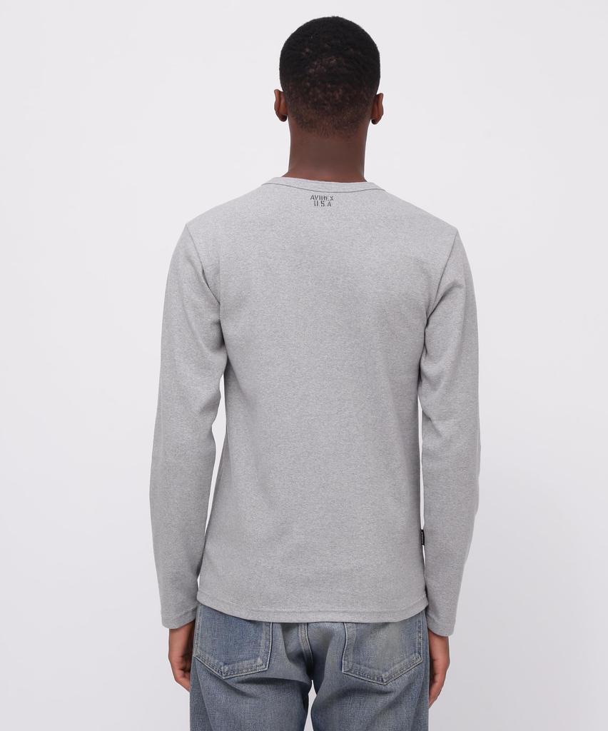 AVIREX DAILY RIB HENLY NECK TEE 6153482 men's M grey