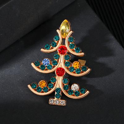 Weihnachtsbrosche Weihnachtsbaum Feiertagsfeier Neue Geschenke Metall Diamant Brosche Zubehör