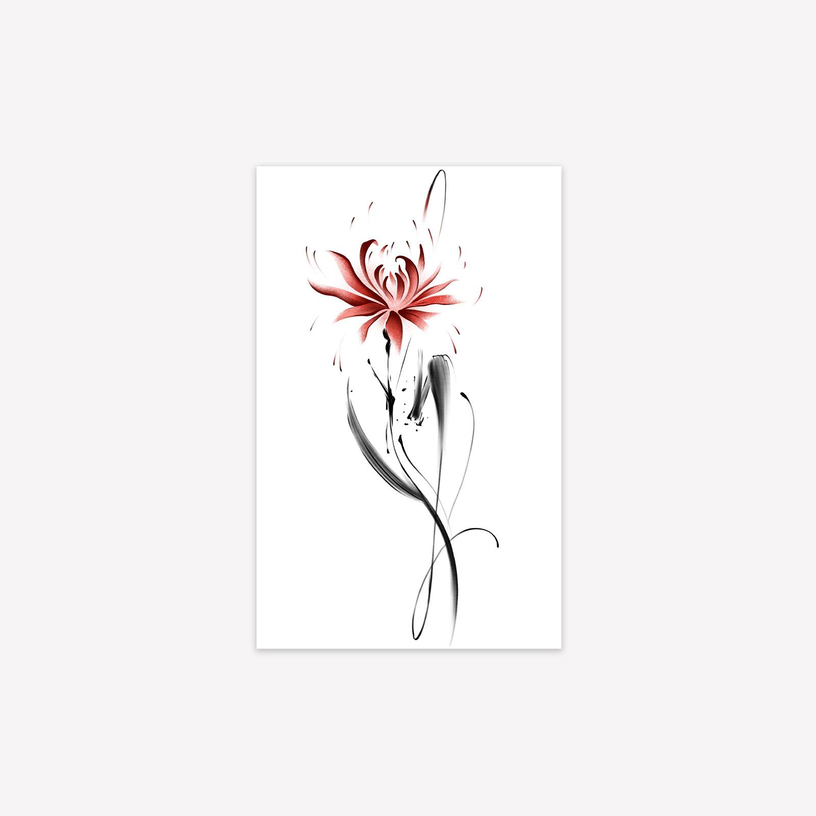 

Higan Flower Tattoo Sticker Ins High Value Waterproof Long-Lasting Arm Sexy Babes Temporary Tattoo Sticker 12*19
