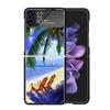 Sommer Strand Sonnenuntergang Meer Palme Klare Handyhülle Für Samsung Z Flip 7 6 5 4 3 Galaxy ZFlip7 ZFlip6 ZFlip5 ZFlip4 ZFlip3 5G Pri