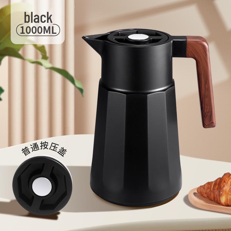Large-Capacity Insulated Kettle with Wooden Handle and Smart Temperature Control
