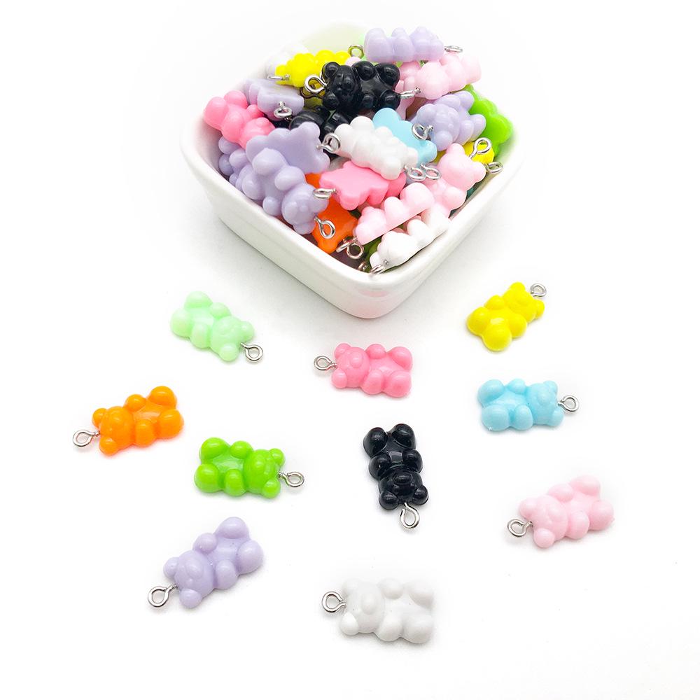 Resin Duck Mushroom Donut Bear Pendant DIY Earrings Keychain Accessories