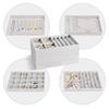 ProCase 4 Piece Jewelry Stackable Jewelry Accessory Case for Dresser Display with Grey Tray, Storage, Drawers, Dividers,