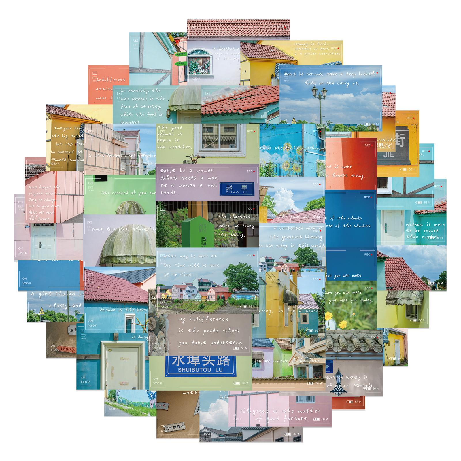 

48 Фотографий Радужный Город Граффити Наклейки Украсить Багаж Ручка Гитара Блокнот DIY Водонепроницаемый