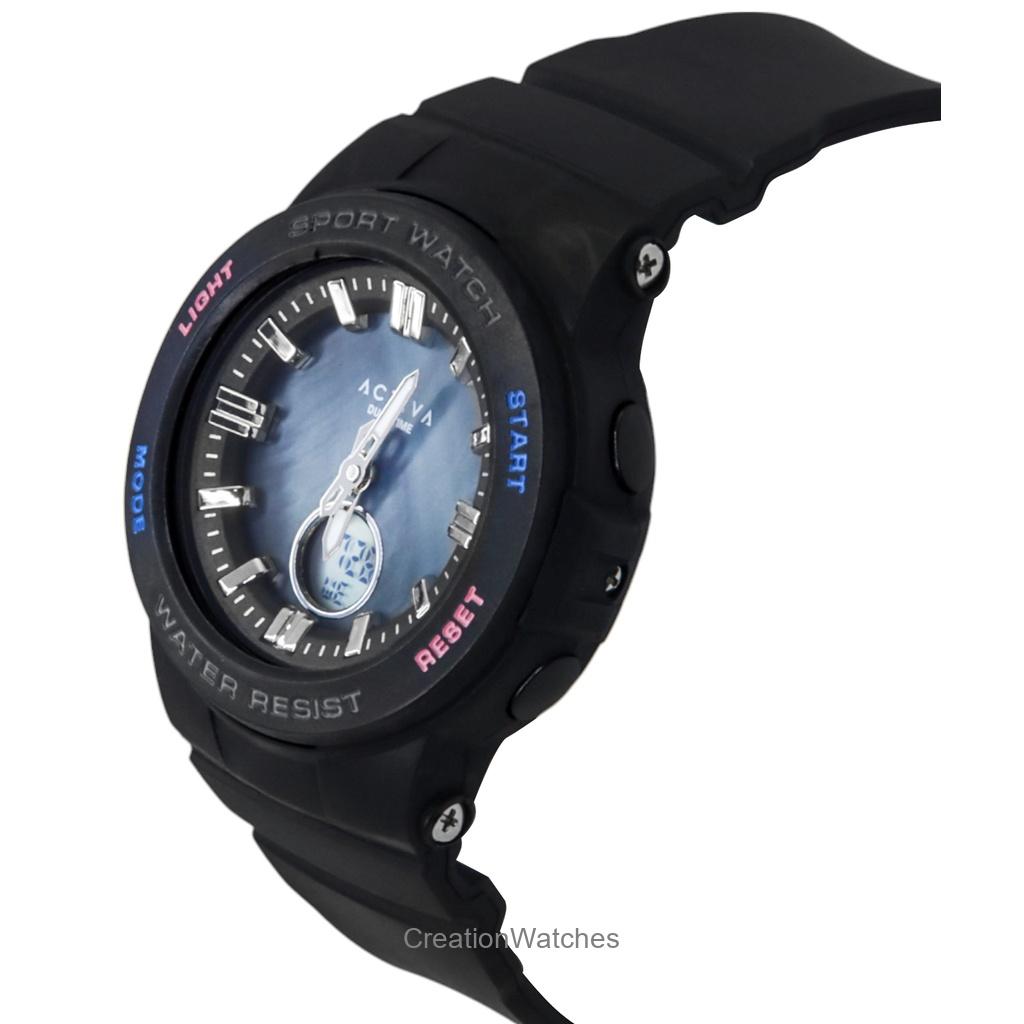 INVICTA Activa Analogique Numérique Bracelet en Polyuréthane Thermoplastique Bleu Cadran Nacre Mouvement Quartz ACW2125-001 Montre Unisexe