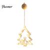 Suspended Starlight Window Accents LED Christmas Star Light, Tree Letter Suction Cup Hanging Lamp Reusable Decoration Set for Glass, Battery Operated