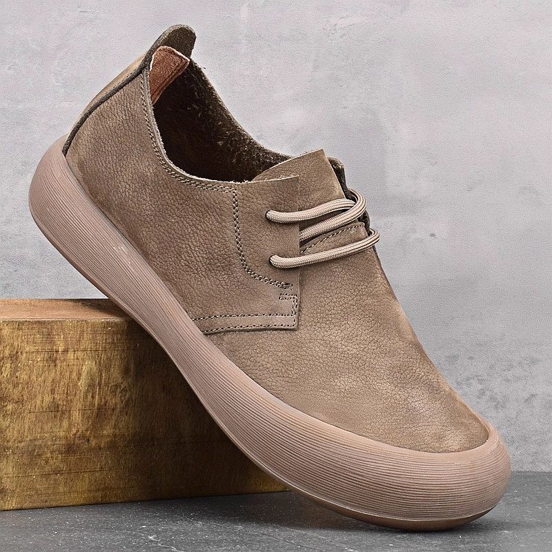

New leather breathable comfortable soft sole casual men s leather shoes first layer cowhide British retro men s shoes 38