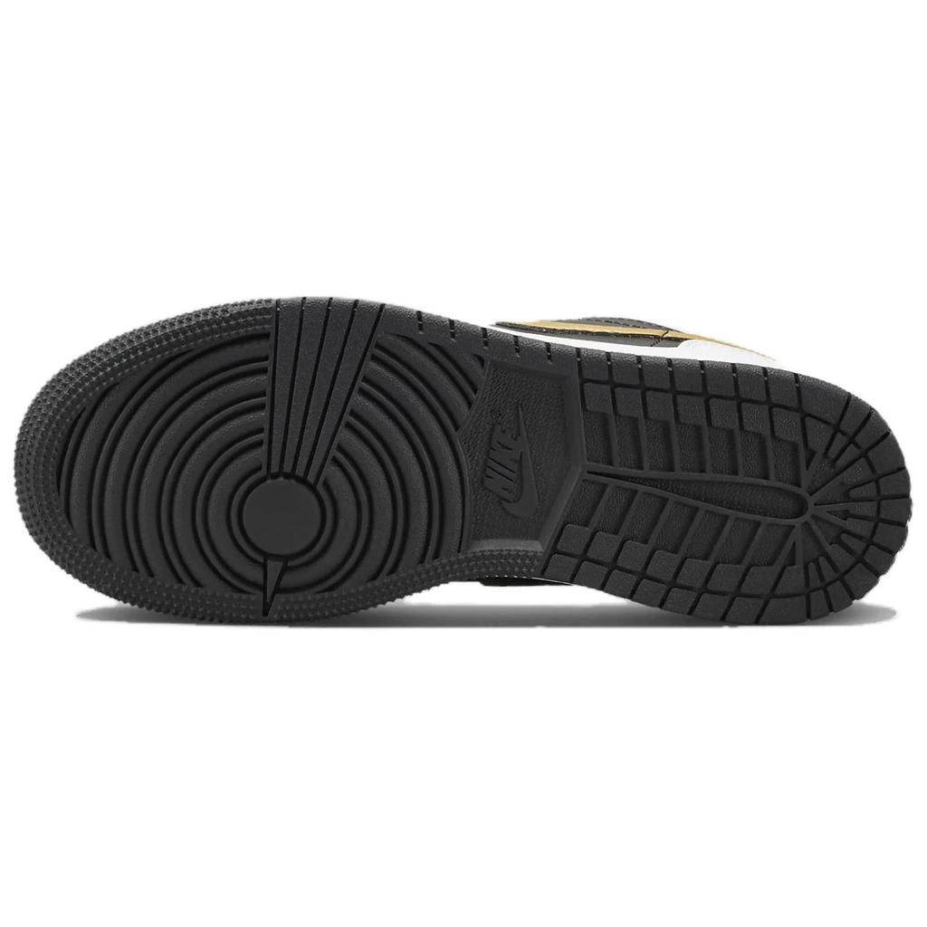 Jordan Kids Air Jordan 1 Low Basketball Shoes White Black Metallic Gold 553560-172