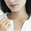 Emporio Armani Ferris Wheel Circular Ring Eagle Logo Zircon Necklace Women necklace Silver EG3585040