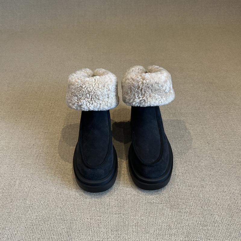 Wildleder mattierte Reißverschluss hinten Vielseitig Warm Kurze Stiefel Schneestiefel