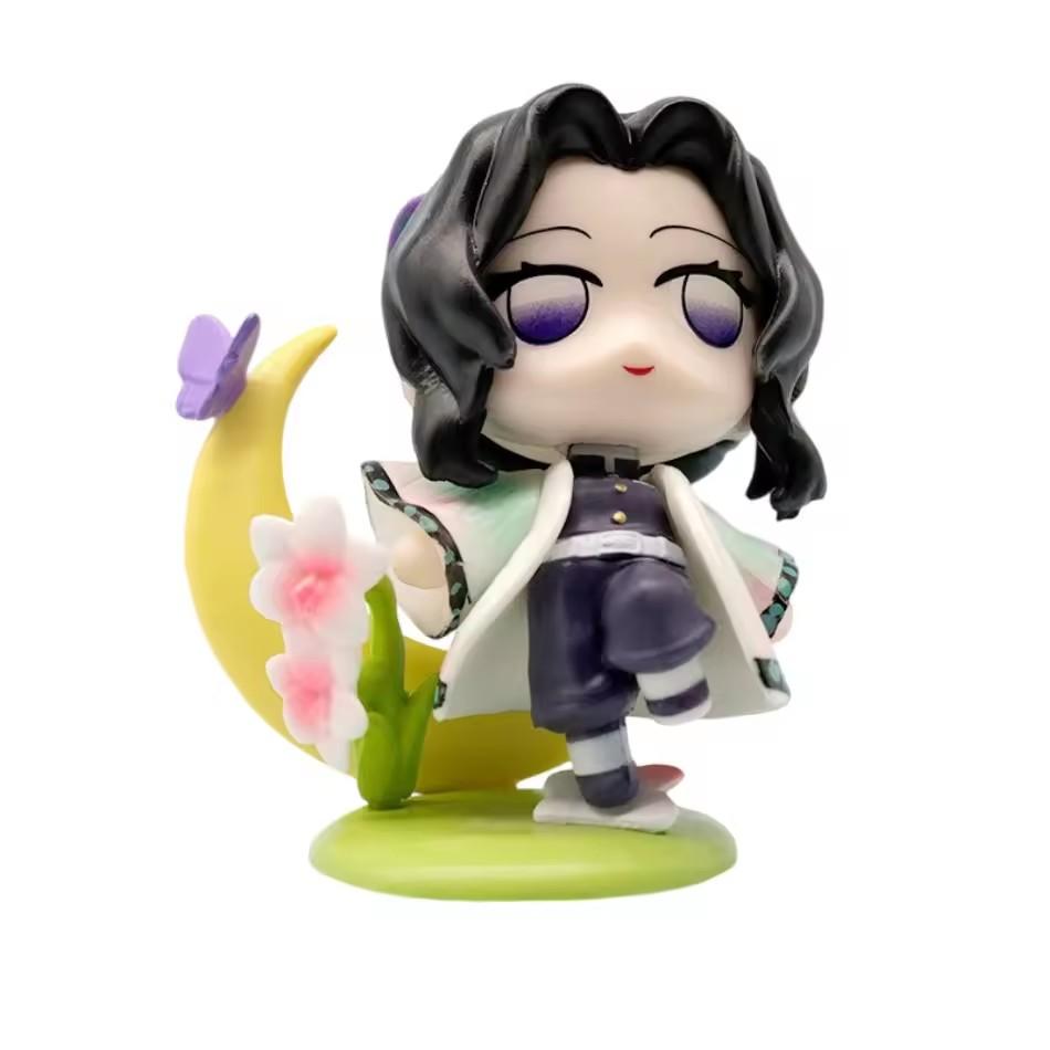 YENİ Q Posket Figür  Demon Slayer Mini Figür 5 Adet 10 Adet 12 Adet 15 Adet Setler Kimetsu No Yaiba Küçük PVC Bebekler Masaüstü kutusu