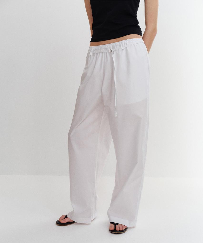 Palo Cotton Wide Pants White
