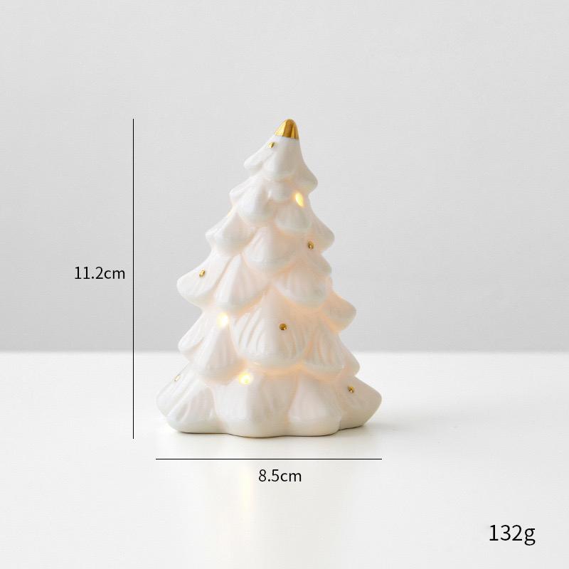 Weißer Keramik Weihnachtsbaumschmuck Dekoration Neujahrsfeiertag Tischaufsteller für Zuhause Festliche Dekoration Geschenk