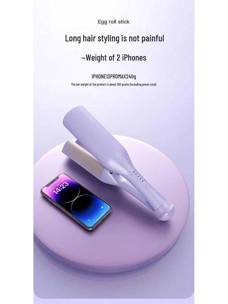 32mm Large Barrel Curling Iron with Deep V Wave Design for Safe and Effective Hair Styling