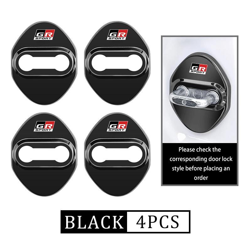 bsqrw5 For Toyota 4Pcs Stainless Steel Car Door Lock Cover Case Stickers Accessories GR sport Hilux Aygo TDR Yaris Corolla Rav4 CHR