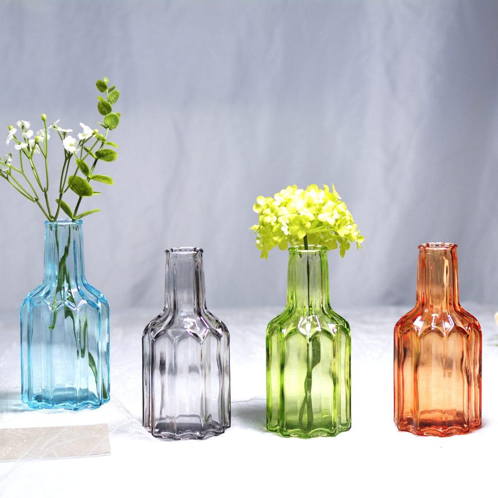 Nordic Retro Glass Vase - Mini Decorative Hydroponic Bottle for Living Room Decor