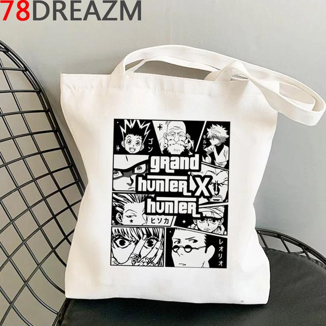 

Сумка для покупок Hunter x Hunter, сумка для продуктов bolsa, сумка для вторичной переработки, холщовая сумка-шопер, складная экосумка bolsa compra sacolas 24*26cm