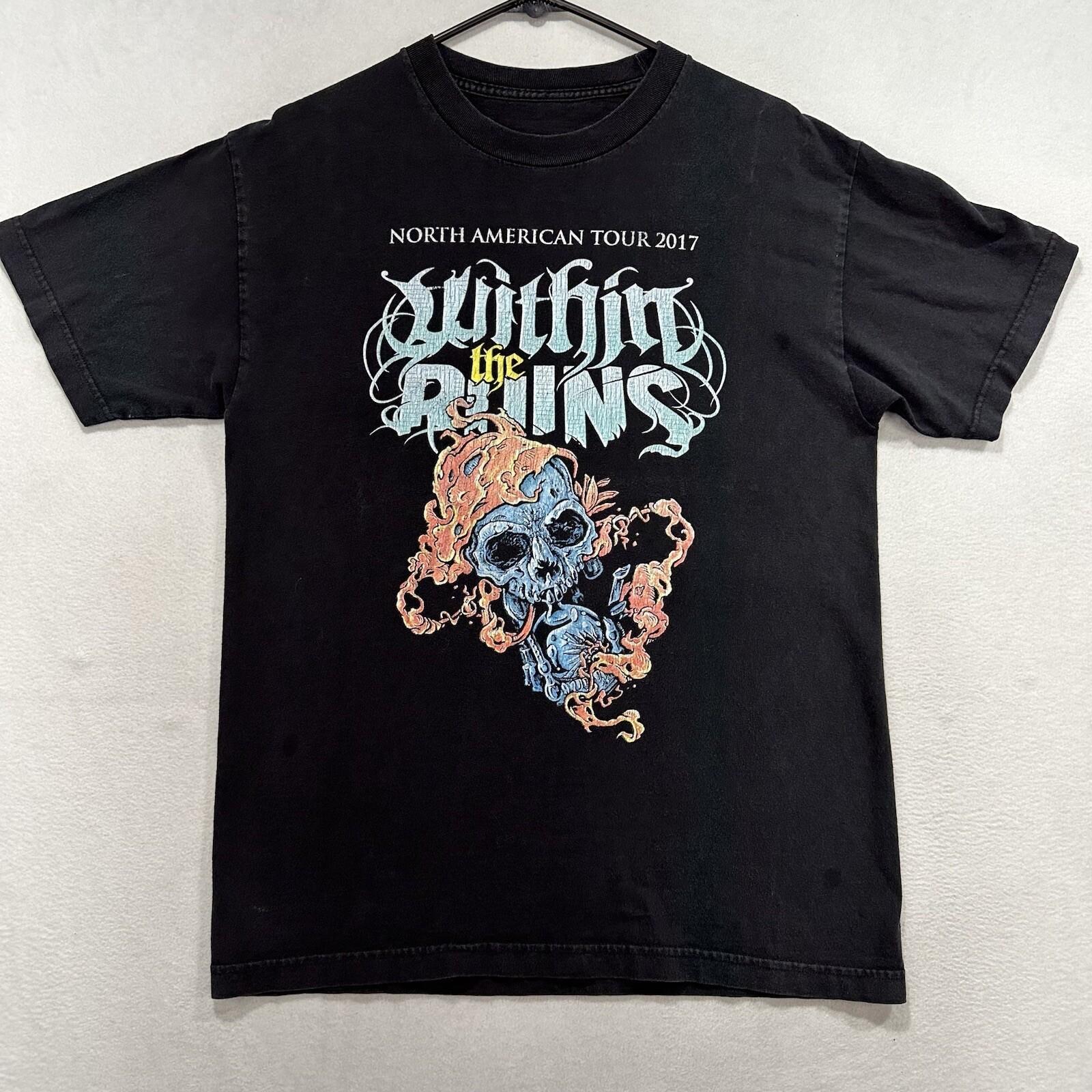 Vintage Within The Ruins T-Shirt Black 2017 Tour Band SA344 FREE SHIPPING L