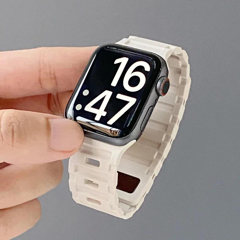 

Магнитный Ремешок Для Apple Watch Ultra 3/2 49мм 44 45 46мм 42мм Пояс Силиконовый Браслет iWatch Серии 11 10 8 7 6 5 9 Se 40мм Ремешки 38 40 41mm звезда