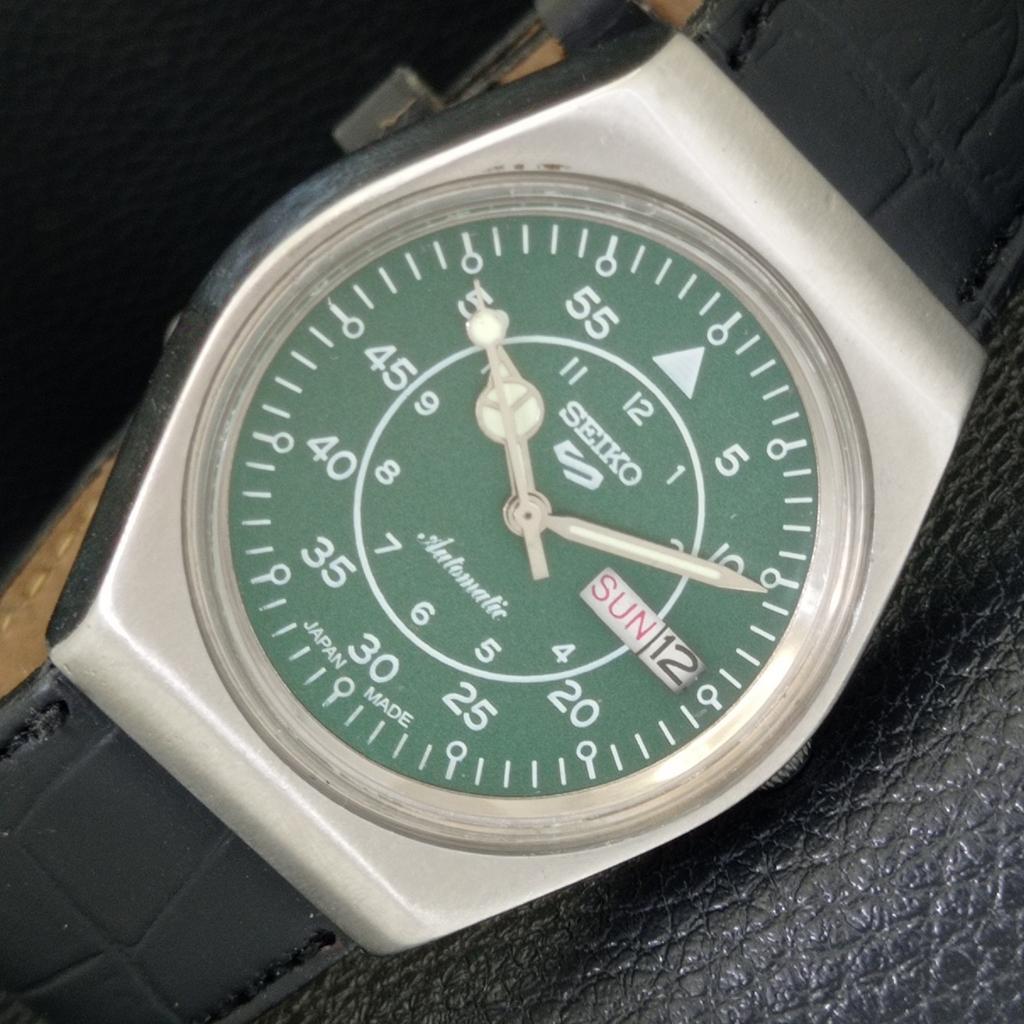 

SEIKO 5 AUTOMATIC 6309A JAPAN MENS VINTAGE GREEN COLOR DIAL WATCH a701562-5 R206b-a701562