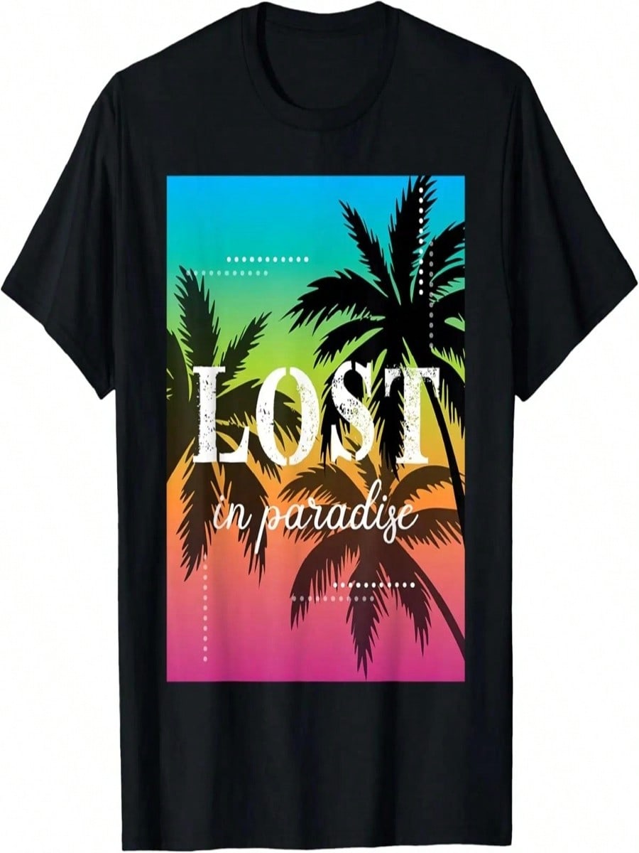 Lost In Summer Paradise, Cool Summer Paradise Beach Style T-Shirt S разноцветный