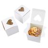 10 Stück Cupcake-Box Sichtbar Lebensmittelqualität Mini Einzelkuchen Verpackungsetui mit herzförmigem Fenster Küchenwerkzeug