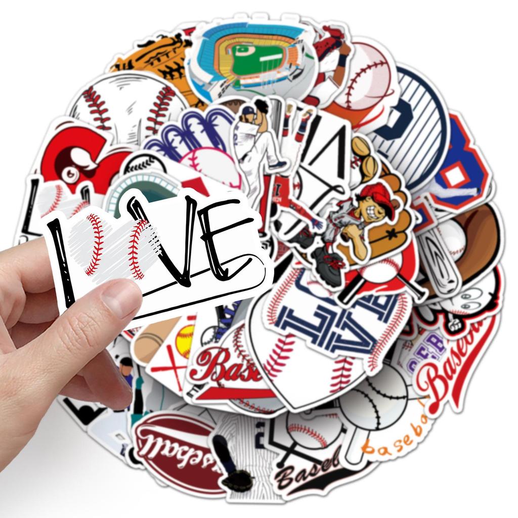50 Personalized Baseball Graffiti Stickers – Waterproof DIY Skateboard & Suitcase Decor