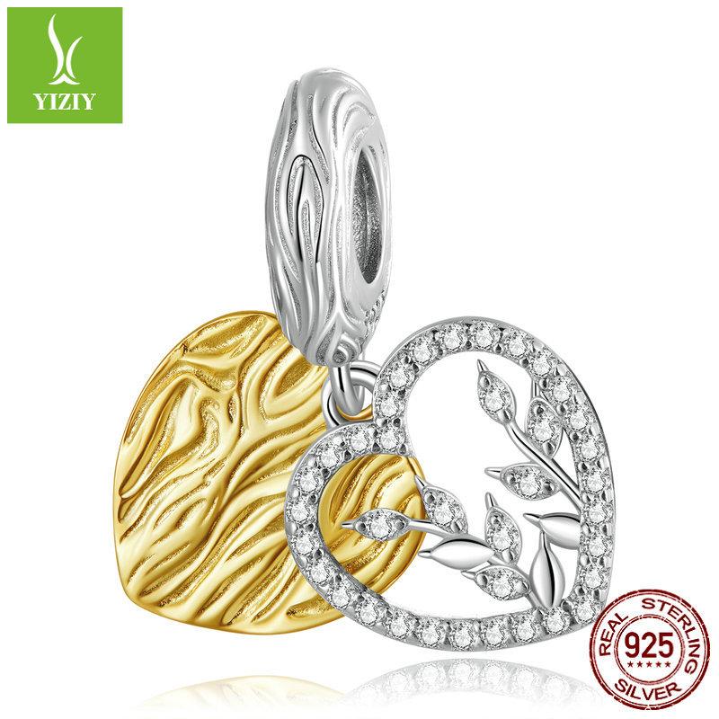 Vergoldetes 925er Sterlingsilberarmband mit Perlen-Accessoires, Love Bee DIY-Perlenanhänger.