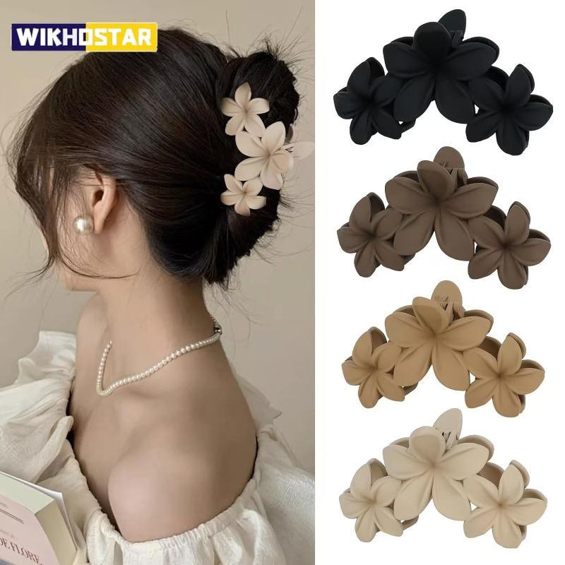 4PCS Flower Hair Clip Female Vintage Temperament Versatile Plate Hair Clip Headdress Frosted Shark Clip Grab Clip Hair Accessori