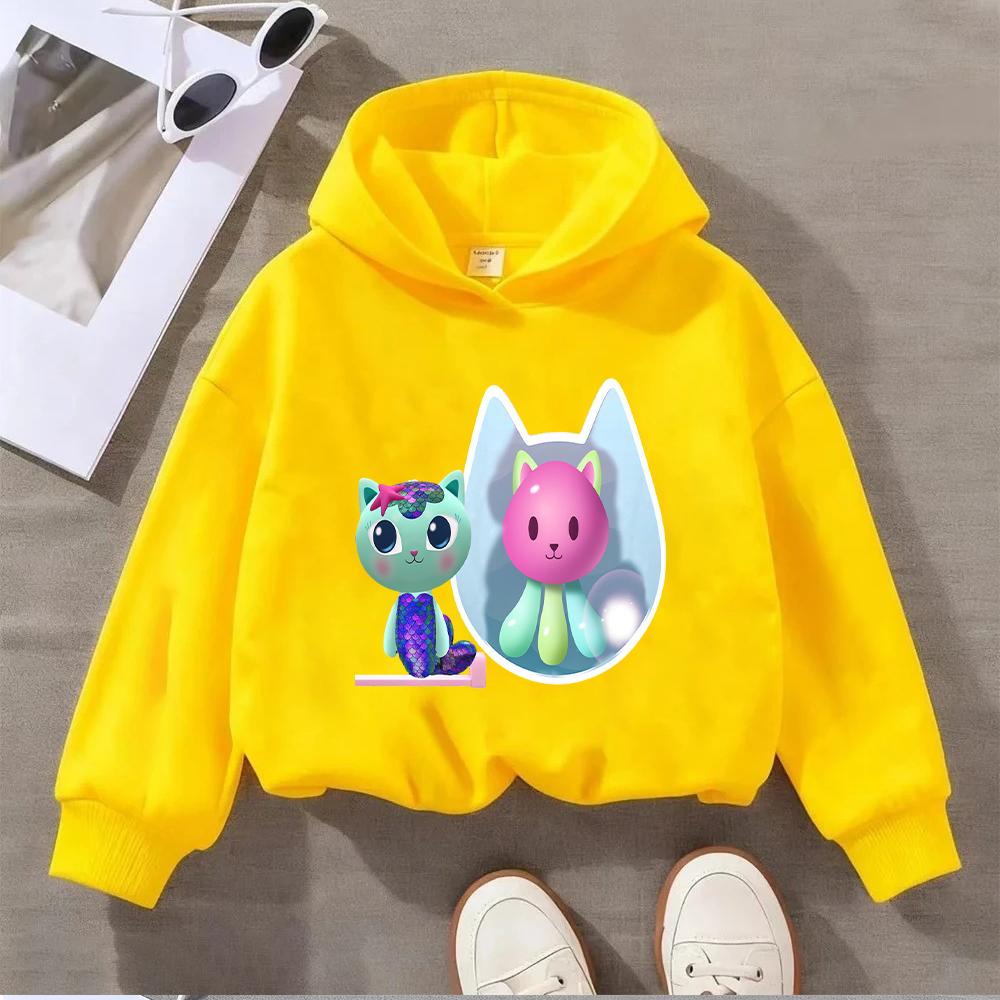 Kapuzenpullover Sweatshirts Mädchen Niedlicher Cartoon-Print Kinder-Sweatshirt Bequemer Lässiger Kapuzenpullover Modisches Oberteil