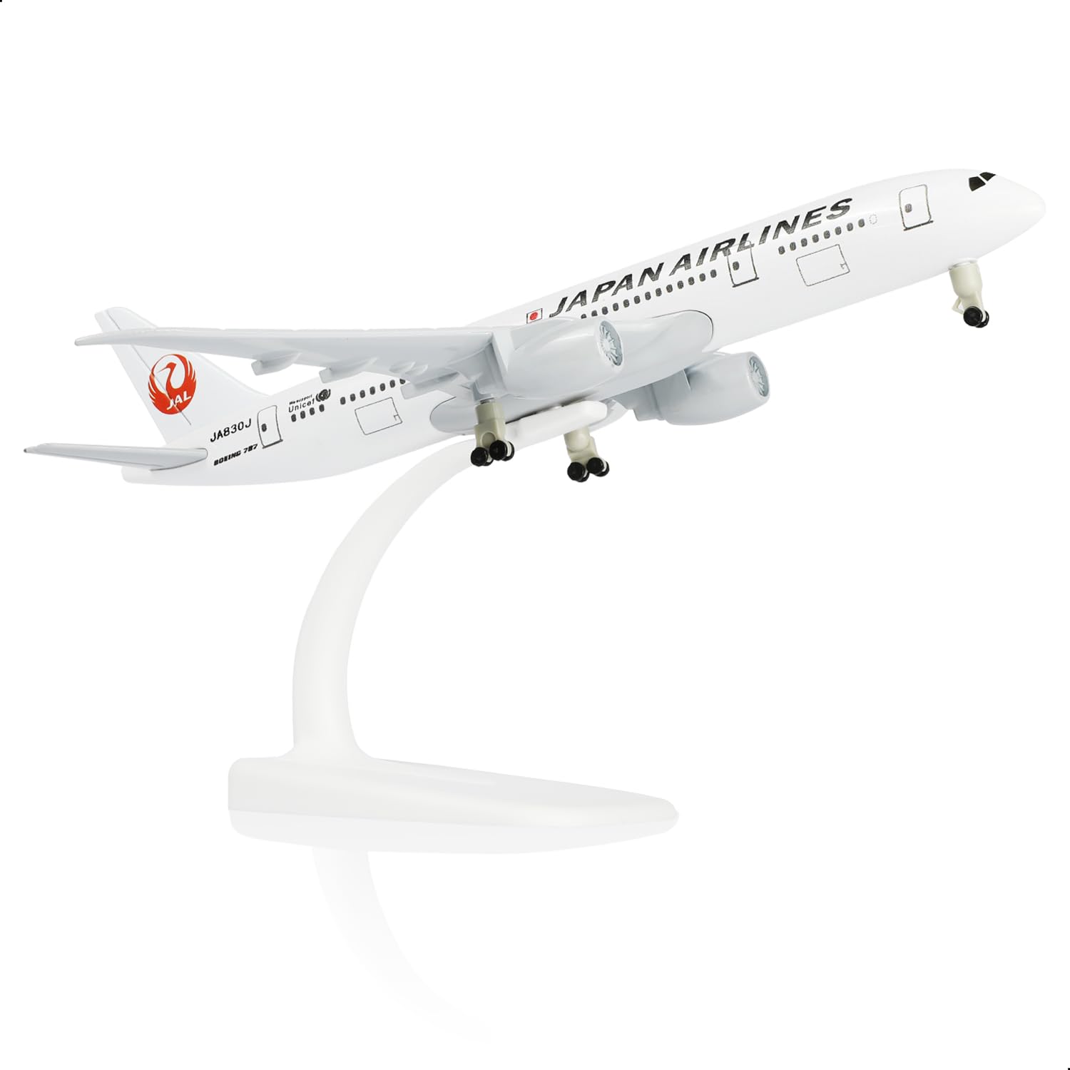 QIYUMOKE JAL Japan Airlines 787 Airplane Model Japan Airlines Boeing 787 Diecast Metal Airplane Perfect Airline Model for Aviation Display and Desk