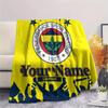 1PC Custom Name FenerbaHEce Sports Club Patterned Flannel Blanket For All Seasons for Home Decor Warmth and Comfort Gifts Holiday Present -HE135
