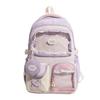 Schoolbag Japanese and Korean style cute girl heart high value transparent contrasting color large capacity junior high school students backpack 